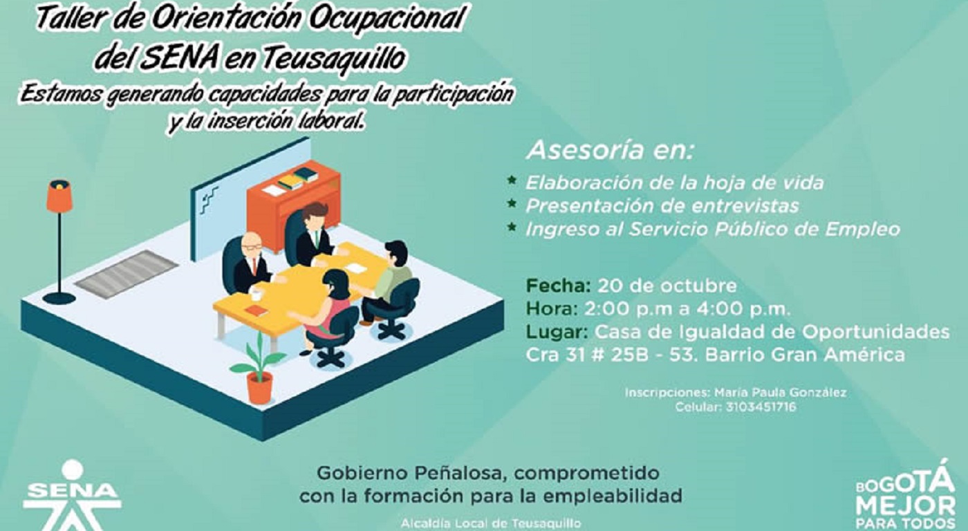 Mujeres pueden inscribirse en taller de orientación ocupacional en Teusaquillo