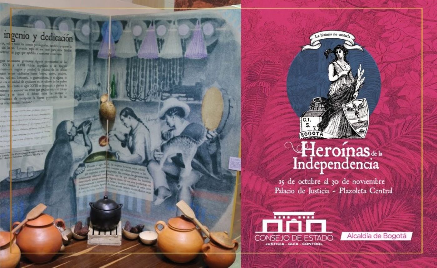 Imagen que invita a la exposición de Heroínas de la Independencia