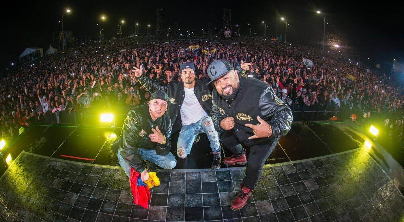 El grupo legendario Tres Coronas al término de su presentación en el Festival Hip Hop al Parque 2019 - Foto: Idartes/Juan Santacruz.