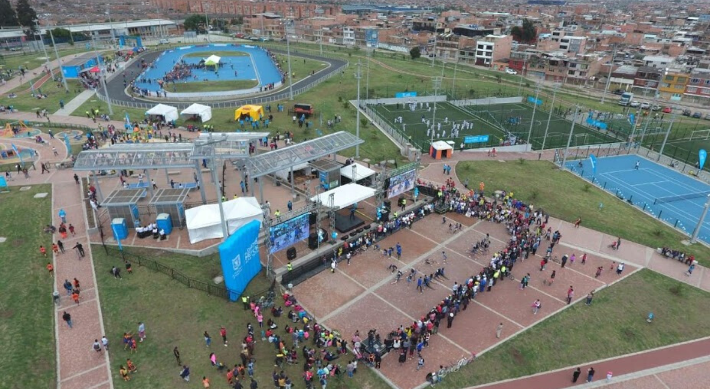 Plano cenital de una de las canchas del parque Gilma Jiménez, en Bogotá.