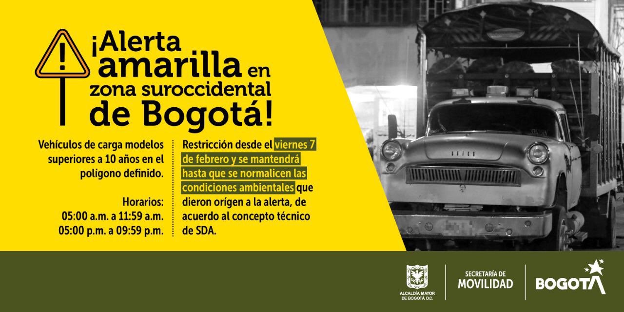 Alerta Amarilla en Bogotá por contaminación ambiental 