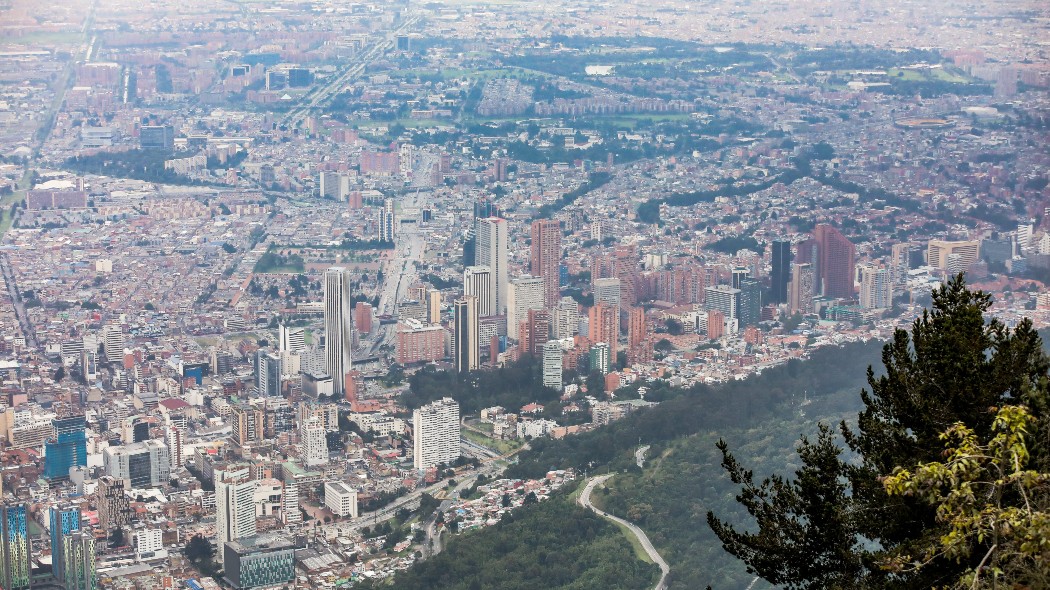 Fotografía aérea de Bogotá