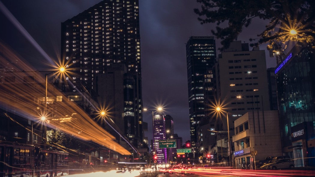 Foto nocturna de Bogotá