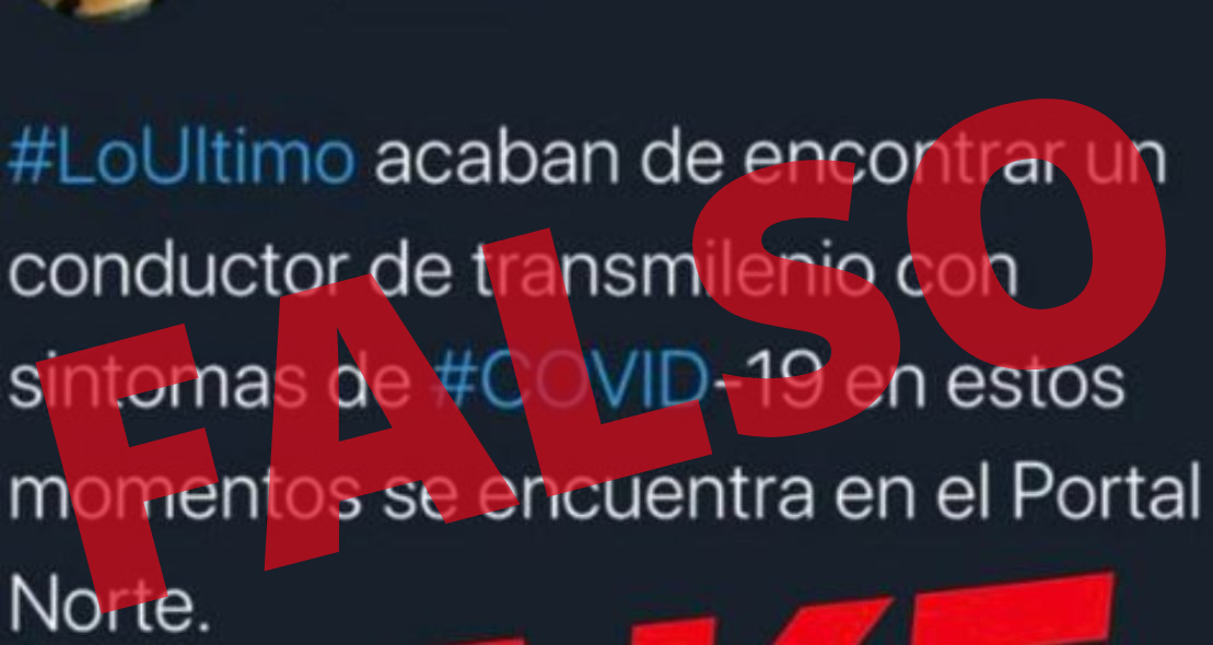 Tuit con información falsa sobre TransMilenio