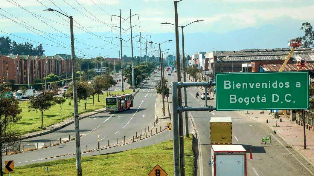 Imagen de la entrada a Bogotá por la calle 80. 