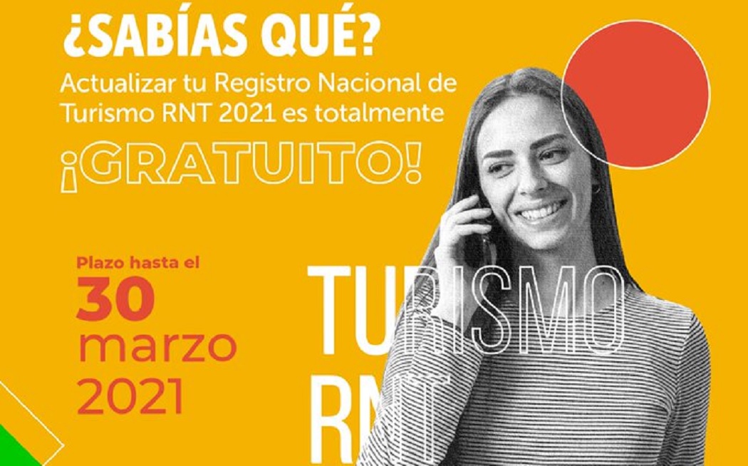 El Instituto Distrital de Turismo invita a todos los ciudadanos a actualizar el RNT hasta el 30 de marzo del 2021. ¡Recuerda que es gratis!