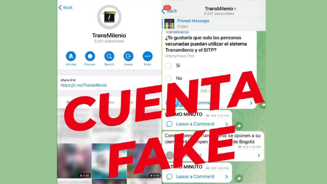 Pantallazo de la cuenta de telegram.