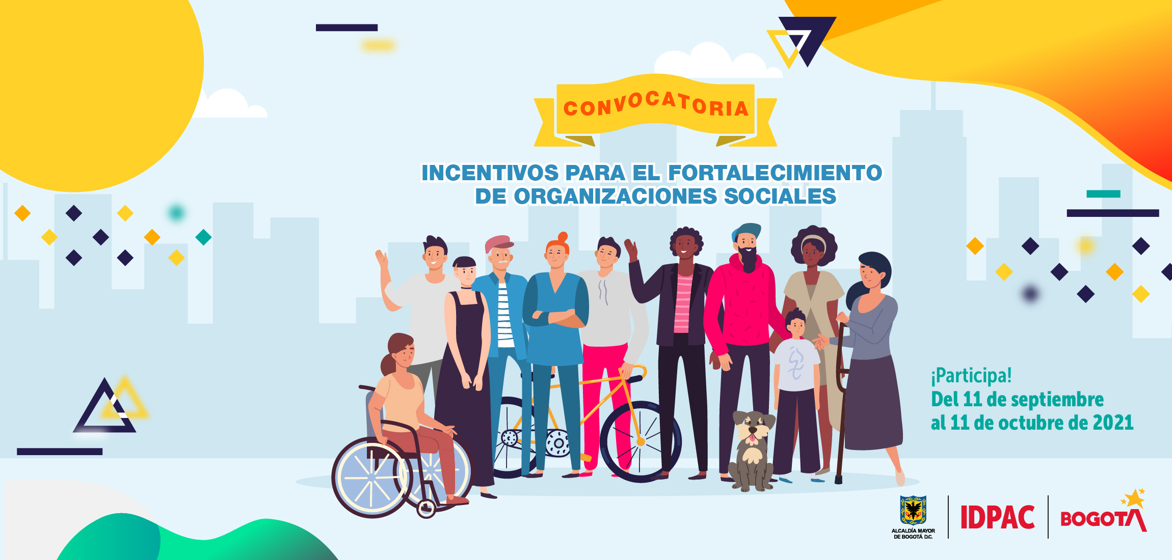 La convocatoria está abierta hasta el 11 de octubre y debes inscribirte en www.particpacionbogota.gov.co. Pieza: IDPAC