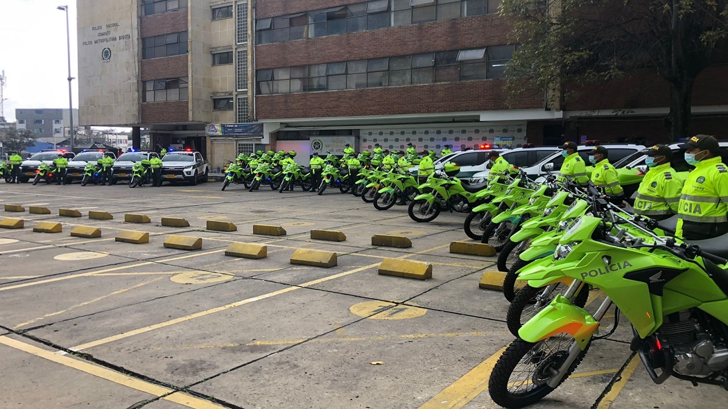 95 motocicletas y 7 carros para reforzar la seguridad en Bogotá