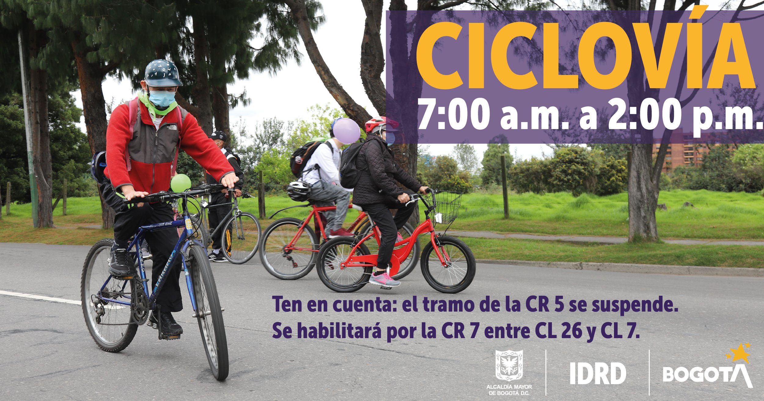 Hay novedades para la ciclovía bogotana de este domingo ¡Entérate aquí!