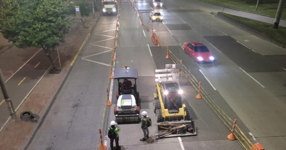 Inician obras de reparación de la malla vial en la Autopista Norte