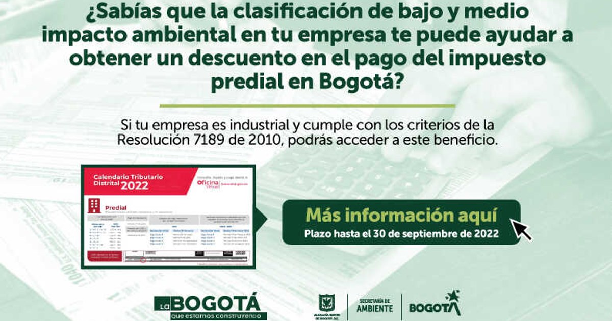 Descuento en el impuesto predial para empresas con buenas prácticas