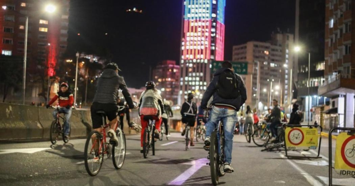 Vías habilitadas para la jornada de la ciclovía nocturna diciembre 15 