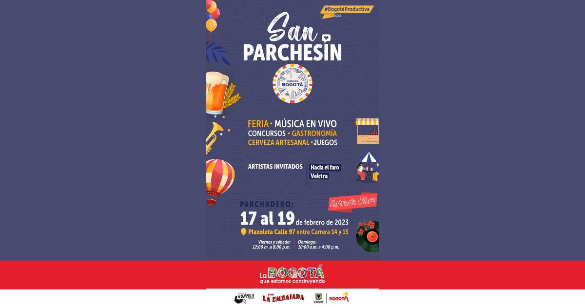 Celebración de San Valentín en feria Hecho en Bogotá San Parchesín 