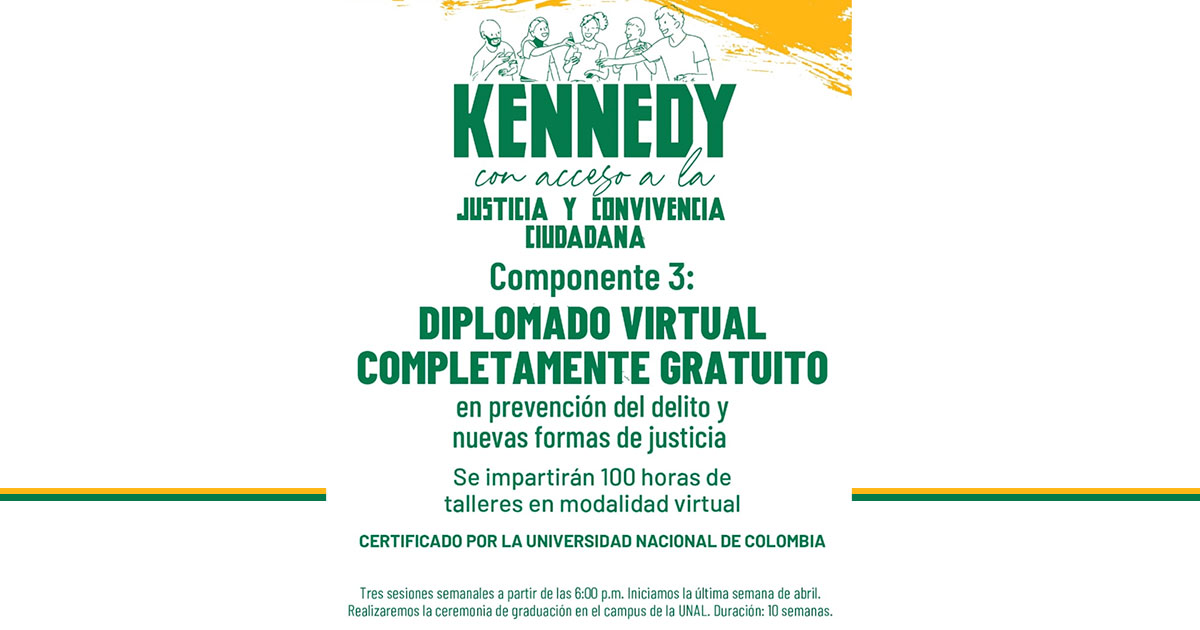 Diplomado gratuito en prevención del delito en Kennedy: inscripciones