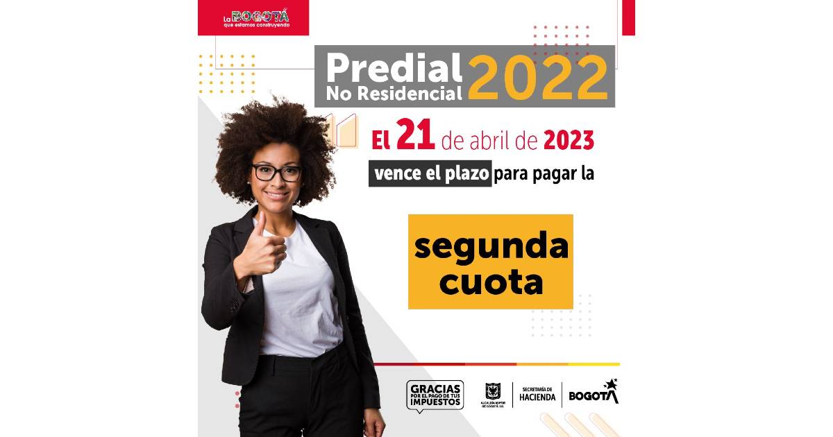 Fecha de vencimiento pago de impuesto predial segunda cuota del 2022