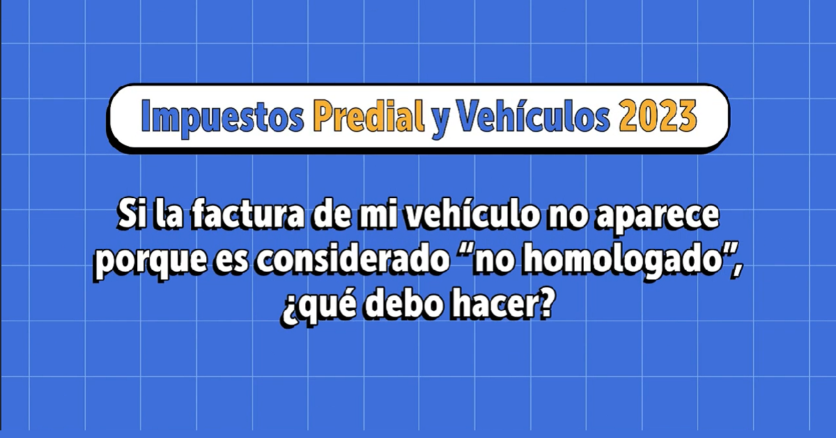 Pasos para pago de factura impuesto de vehículos no homologados 2023