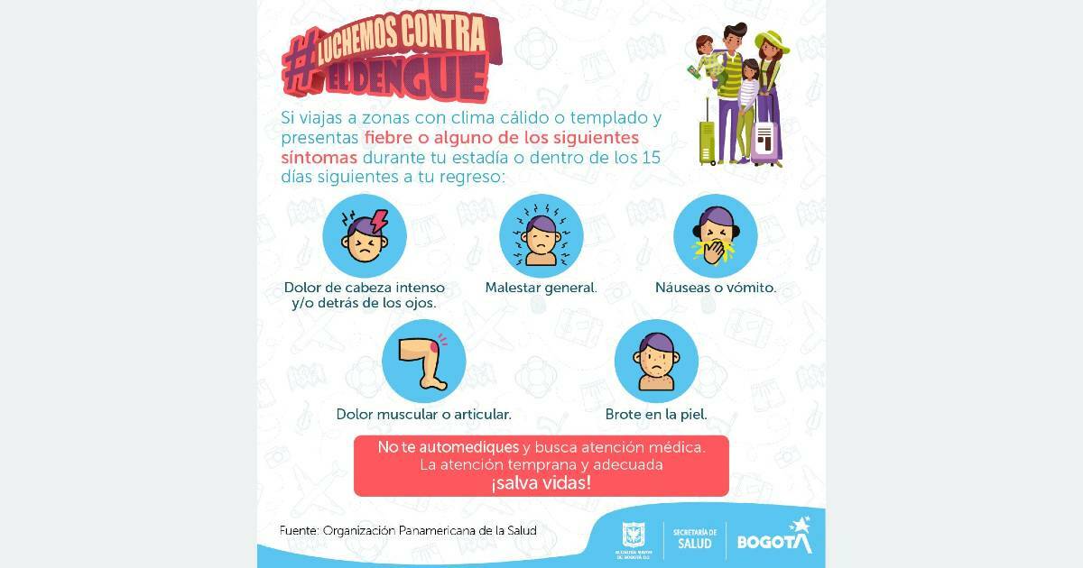 Semana receso: recomendaciones cuidado contra el dengue para viajeros