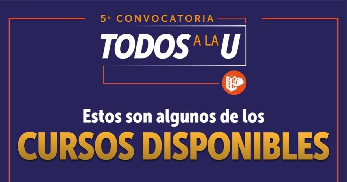 Lista de cursos de construcción con becas de Todos a la U en Bogotá