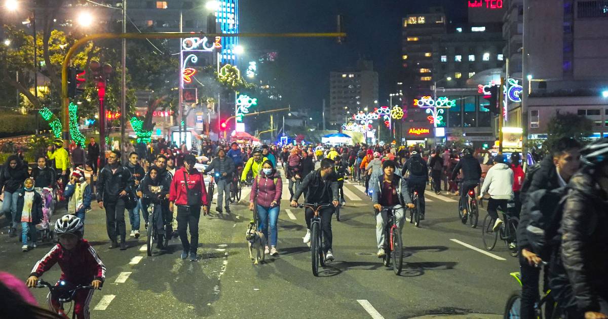 Mapa completo de la ciclovía nocturna de este 14 de diciembre de 2023