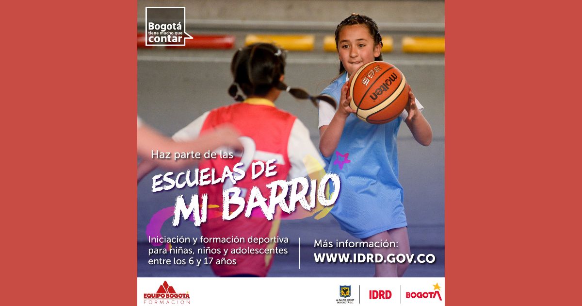 Inscripciones abiertas de Escuelas de mi Barrio del IDRD en Bogotá 