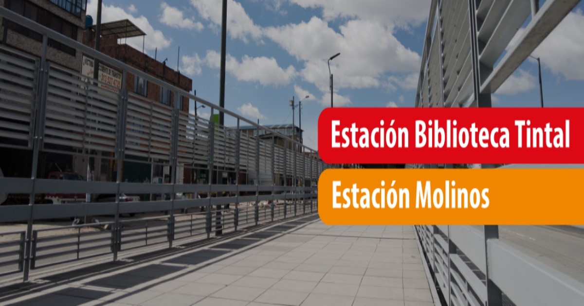 Estaciones biblioteca Tintal y Molinos estarán cerradas por obras