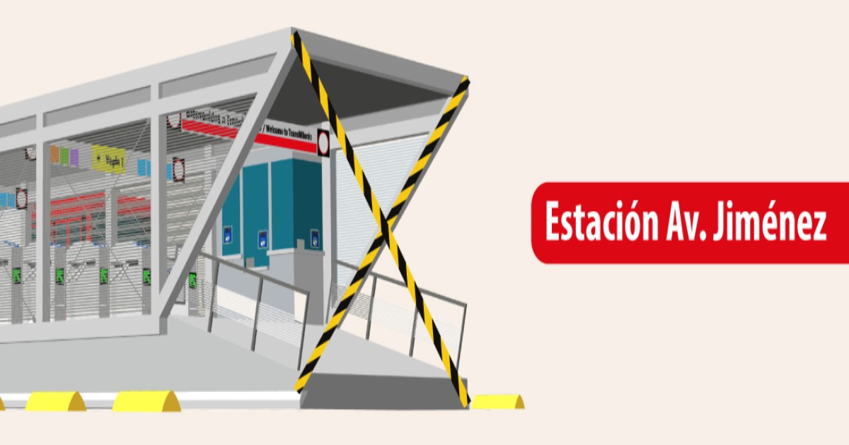 Cierre del acceso oriental de estación de TransMilenio Avenida Jiménez