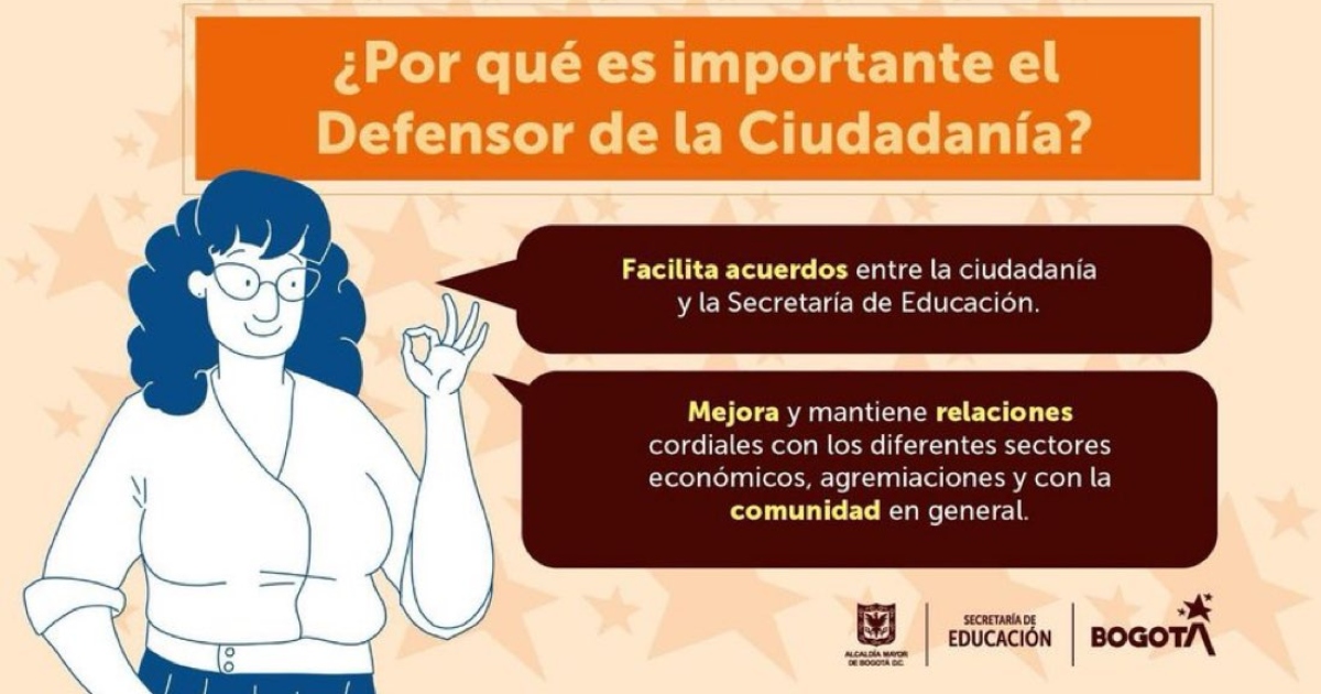 Canales de atención del defensor de la ciudadanía de la Sec. Educación