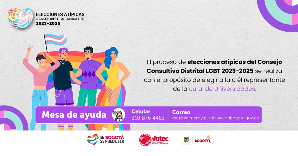 Como participar en elecciones atípicas LGBT curul Universidades Bogotá