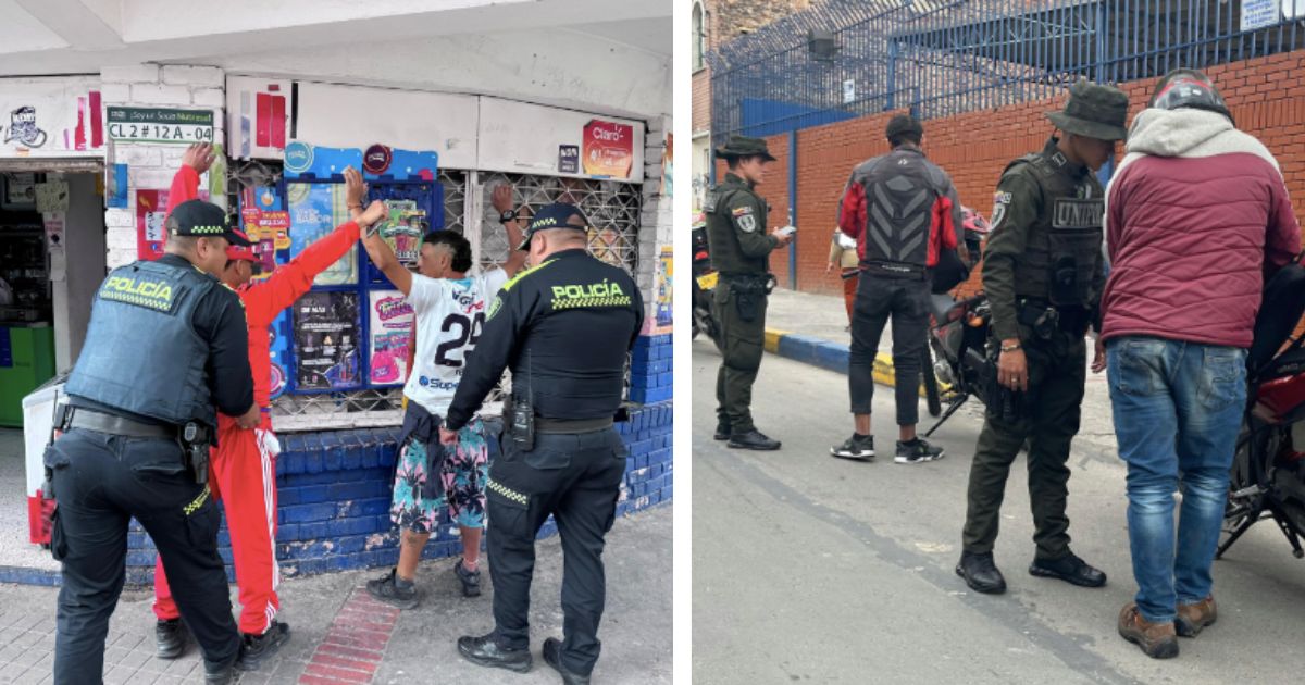 2 capturados y 4 comercios cerrados en operativo en San Bernardo de Bogotá 