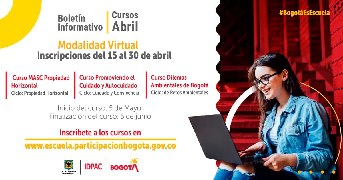  Inscripciones abiertas para cursos en la Escuela de la Participación del IDPAC