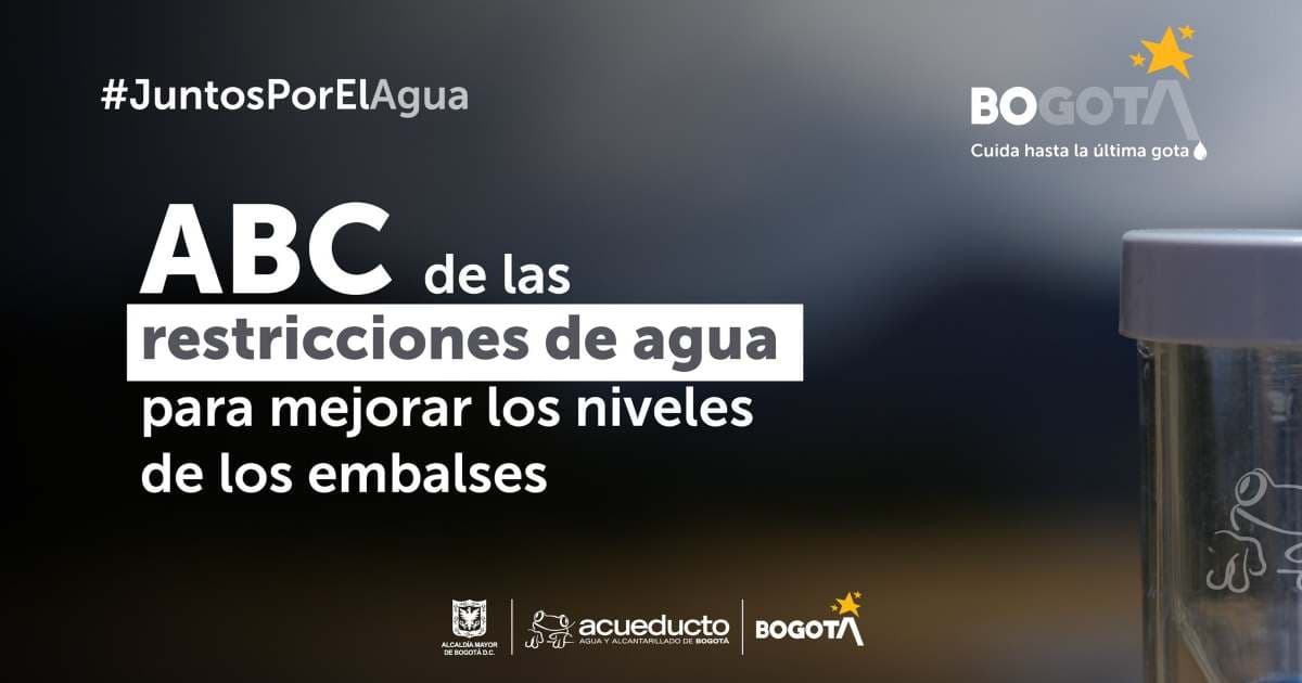 Racionamiento de agua en Bogotá: jueves 11 de abril inician medidas