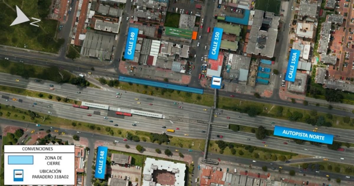 Cierre de un carril en la Autopista norte entre calles 150 y 149