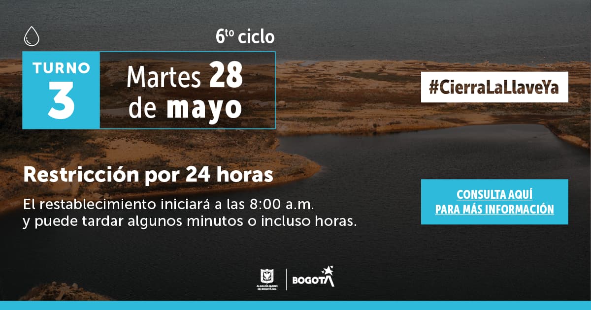 Banner racionamiento de agua 28 de mayo 