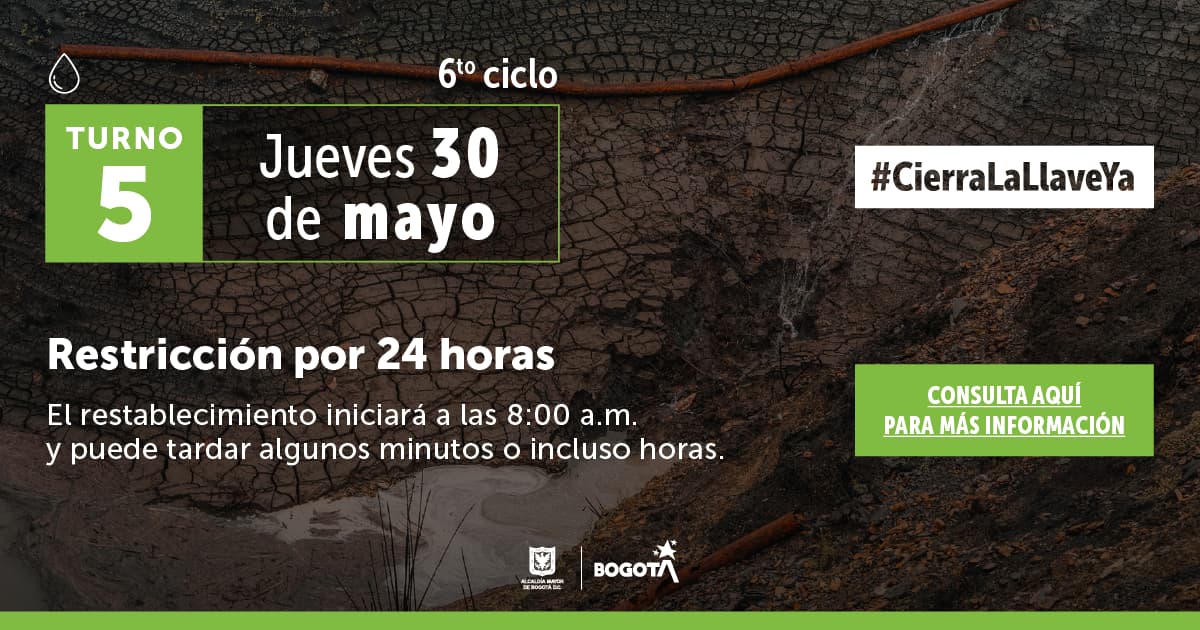 Banner racionamiento de agua 30 de mayo