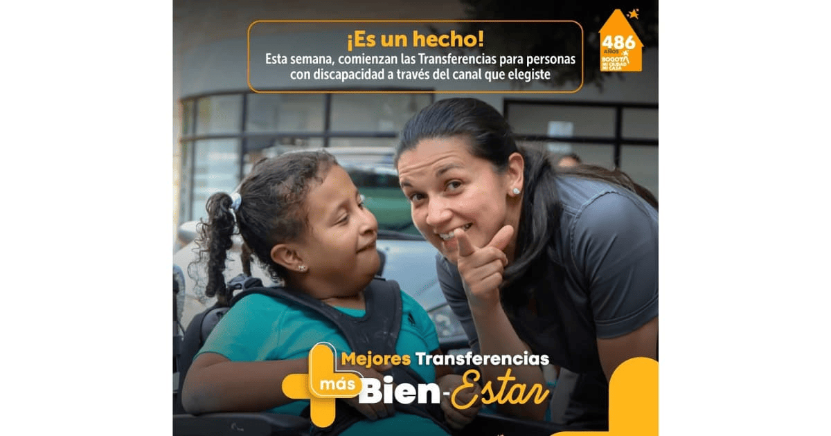 Iniciaron giros monetarios para personas con discapacidad en Bogotá