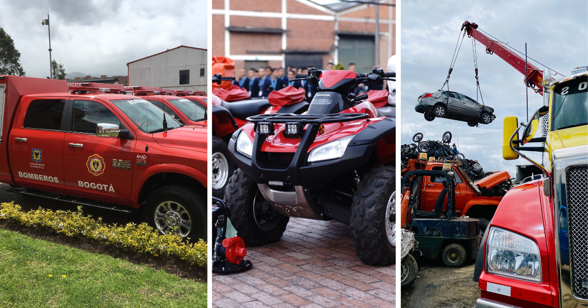 📸 Conoce cómo está conformado el parque automotor de Bomberos de Bogotá 👩‍🚒🧑🏽‍🚒