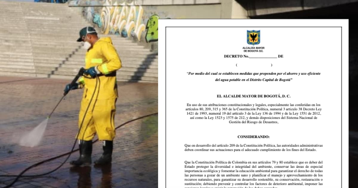 Racionamiento de agua en Bogotá: decreto borrador con prohibiciones 