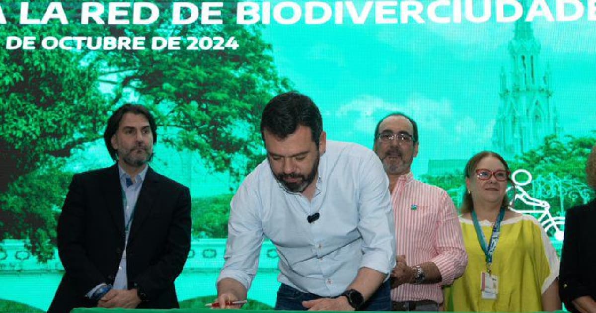 Alcalde Galán firmó adhesión de Bogotá a red de biodiverciudades CAF