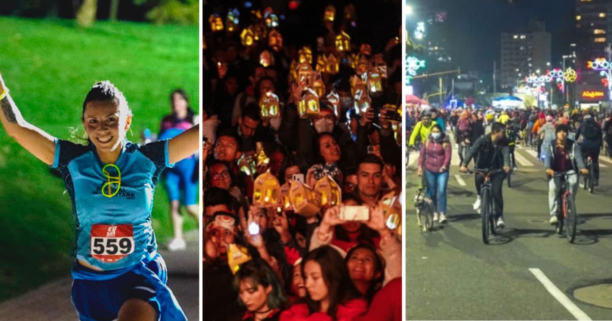 Ciclovía Nocturna, carrera Brilla 5K y Día Velitas en Navidad Bogotá