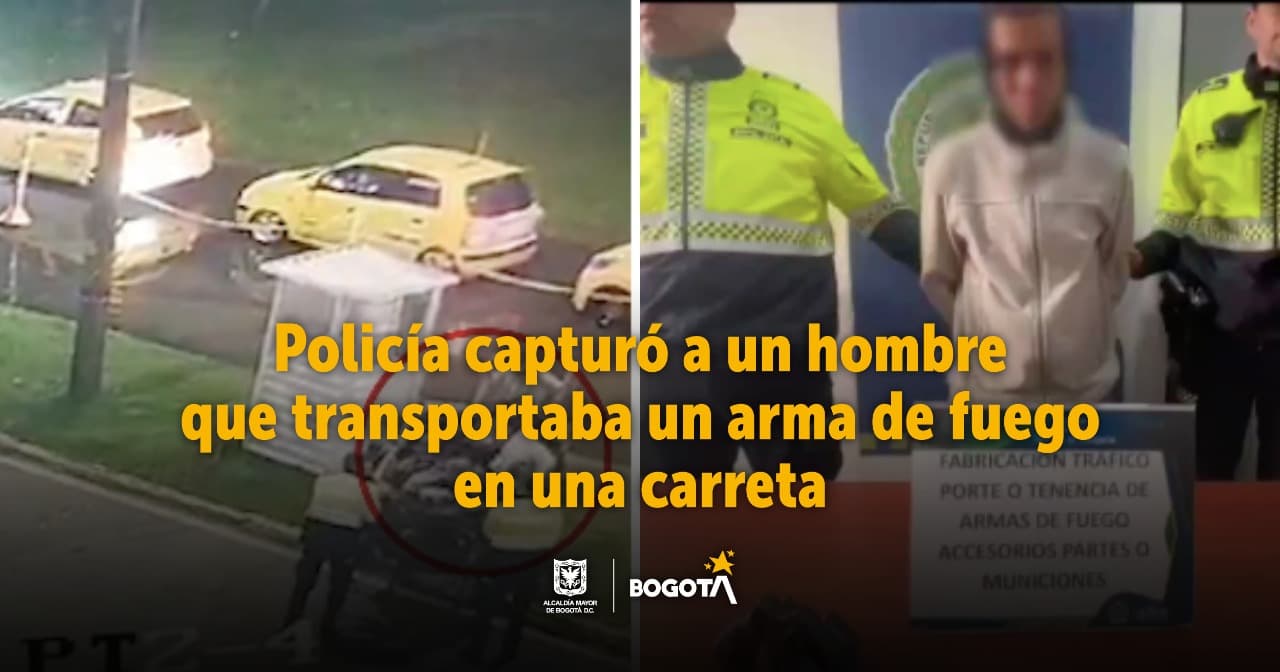 Video: Capturado hombre en Bogotá que ocultaba un arma en una carreta