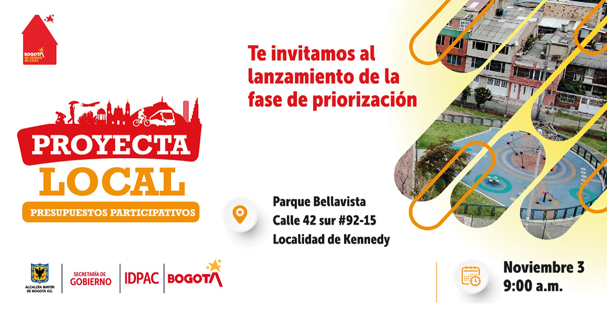 Este domingo 3 de noviembre 'Proyecta Local' en la localidad Kennedy