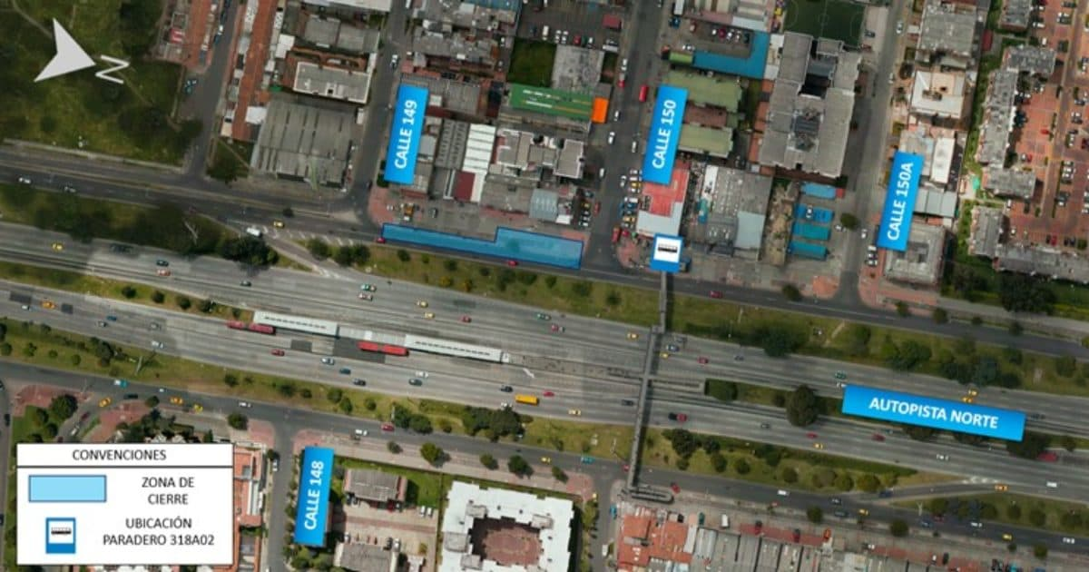 Movilidad Bogotá cierre carril en Autonorte entre calles 150 y 149