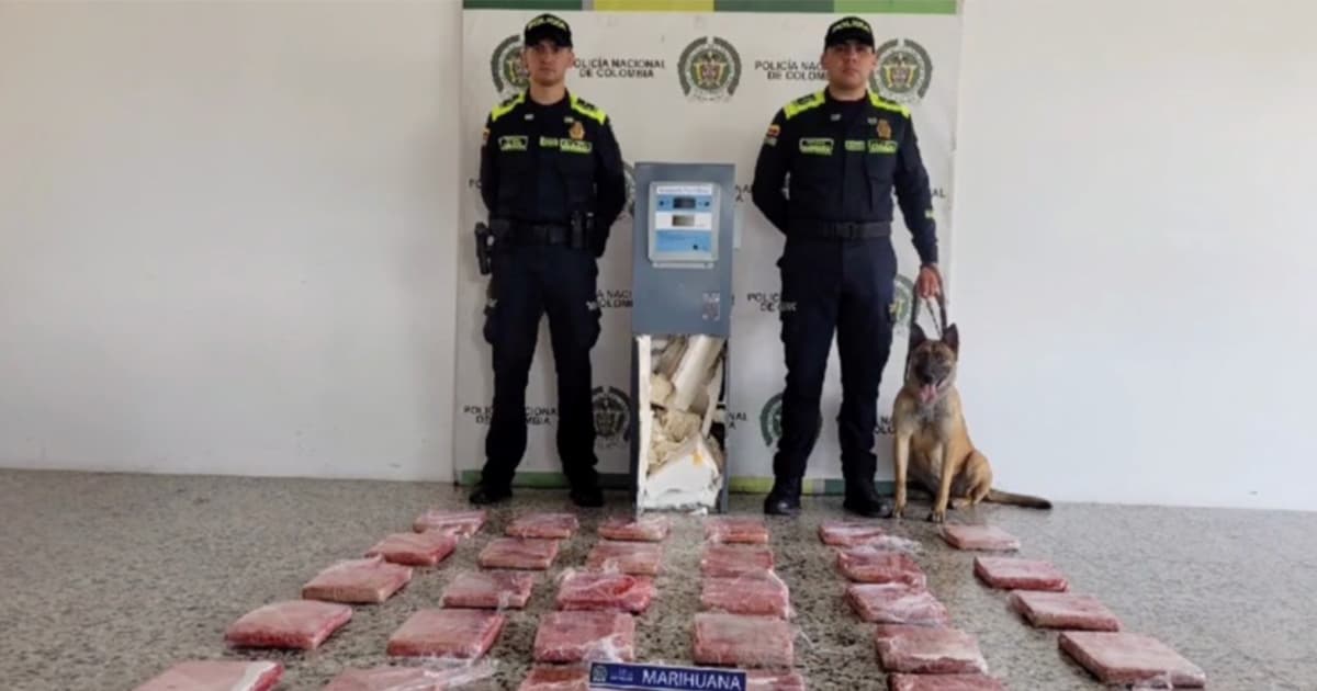 Video: 34 kilos de marihuana en dispensadora de aire en El Dorado de Bogotá 