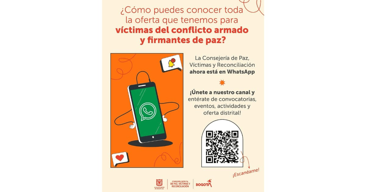 Nuevo canal de WhatsApp para víctimas del conflicto armado en Bogotá