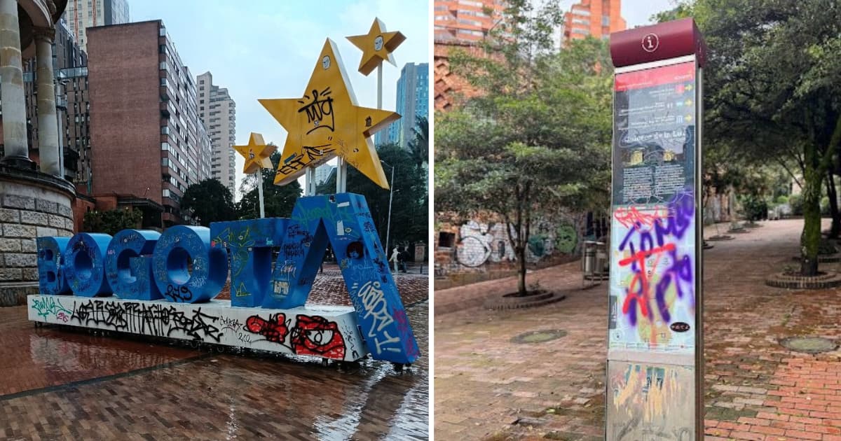 Bogotá rechaza vandalismo contra señalización y patrimonio de turismo