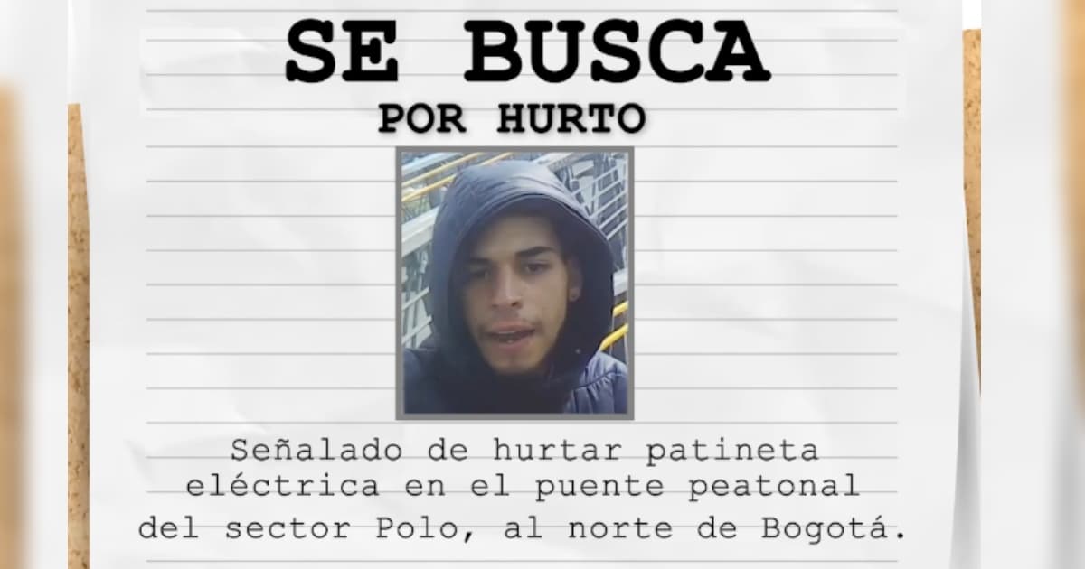 Policía de Bogotá busca a hombre por hurto de patineta en barrio Polo