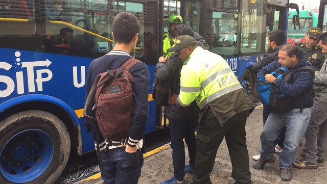 Capturas en Transmilenio - FOTO: Prensa MEBOG