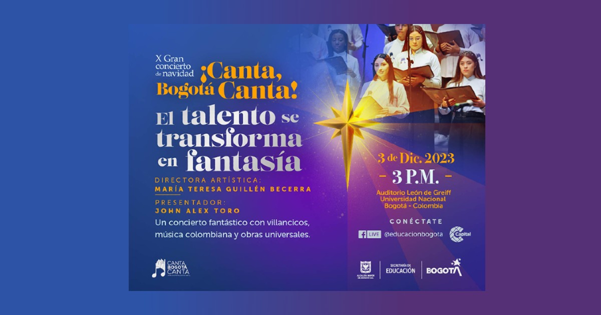 Concierto navideño del coro ¡Canta, Bogotá Canta! este 3 de diciembre 