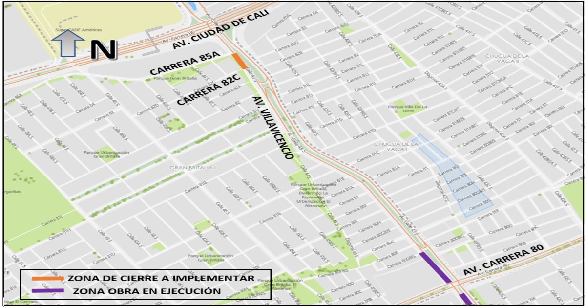 Obras del Metro: cierres y vías alternas en la Avenida Villavicencio